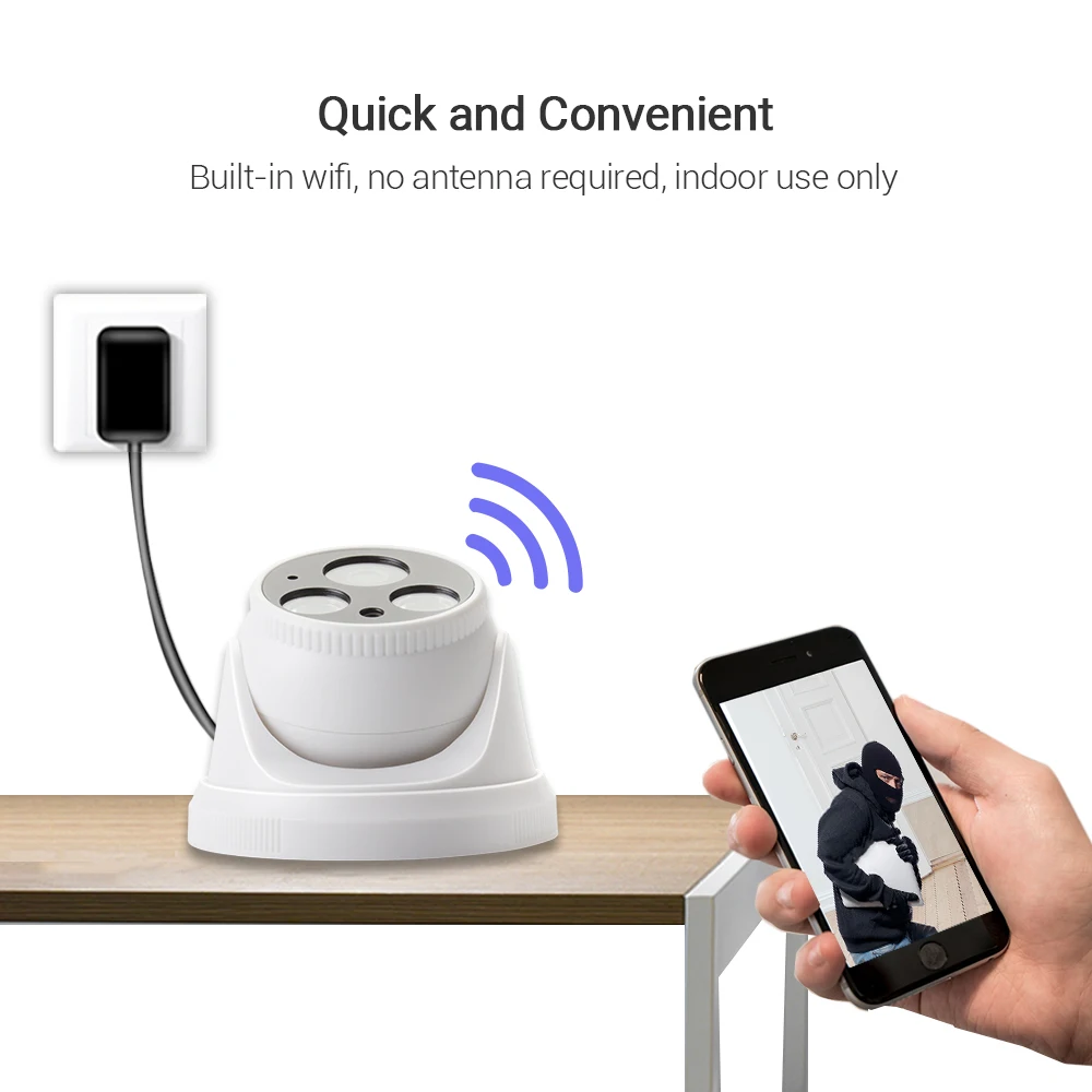 Беспроводная камера Hamrolte Wi Fi HD1080P Yoosee внутренняя Onvif ночное видение обнаружение