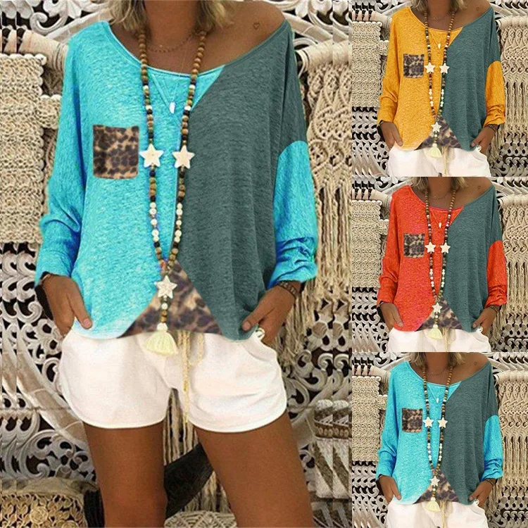 Женская Осенняя рубашка большого размера 2019 женская сексуальная контрастная в