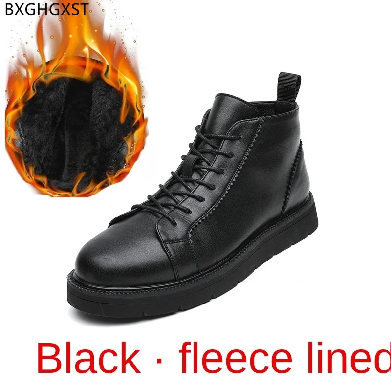 

Ankle Boots Fashion Men Casual Shoes Leather Boots for Men Male Martin Boots Men Barefoot Shoes for Man 2021 Chaussure De Homme