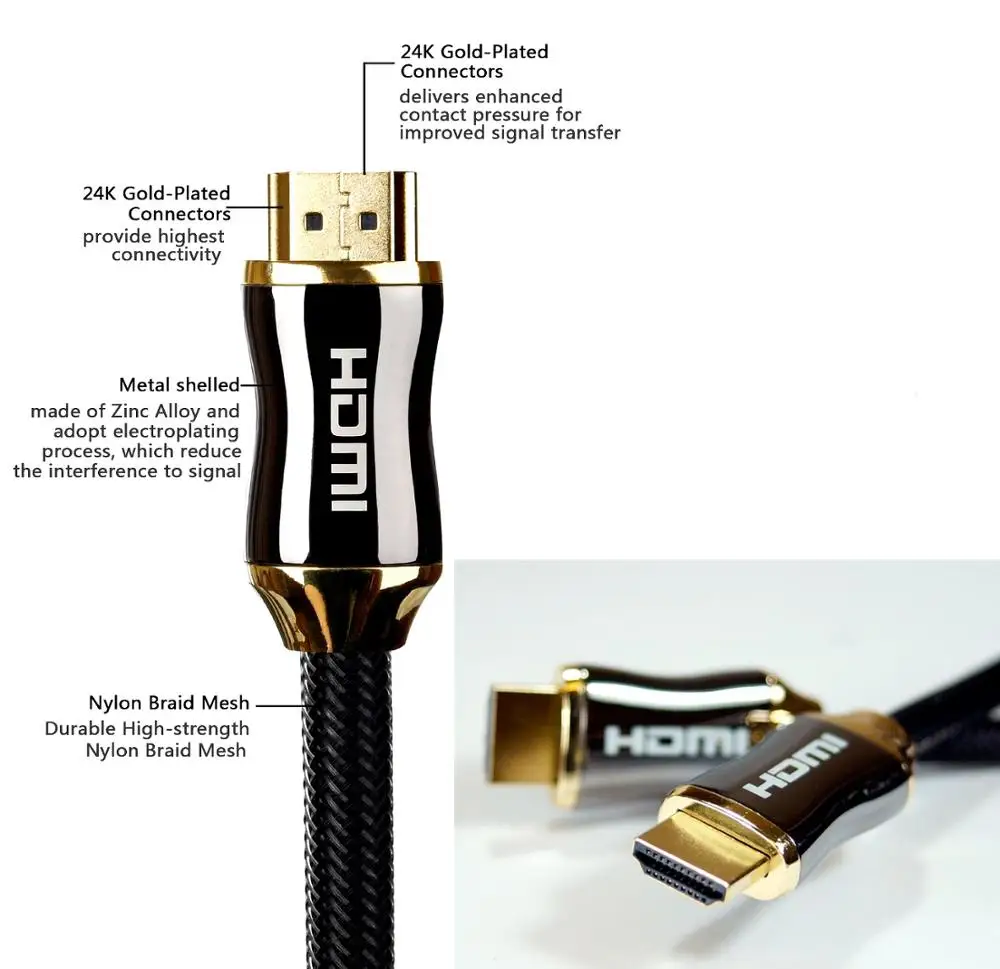 4K 60 Гц HDMI-совместимый кабель высокоскоростной 2 0 позолоченный Соединительный