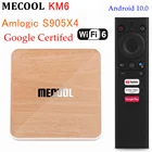 ТВ-приставка Mecool KM6 Deluxe A, 10 шт., Android 10,0, Amlogic S905X4, 4 ГБ, 64 ГБ, двойной Wi-Fi, 6 BT 5,0, 1000 м, сертифицированный Google медиаплеер