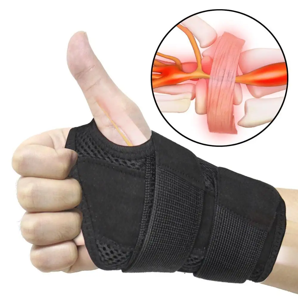 1PC Tunnel Wrist Brace Support Sprain Forearm Splint Band Strap Wristband Wrist Support Weight Lifting Gym Training Wraps Men