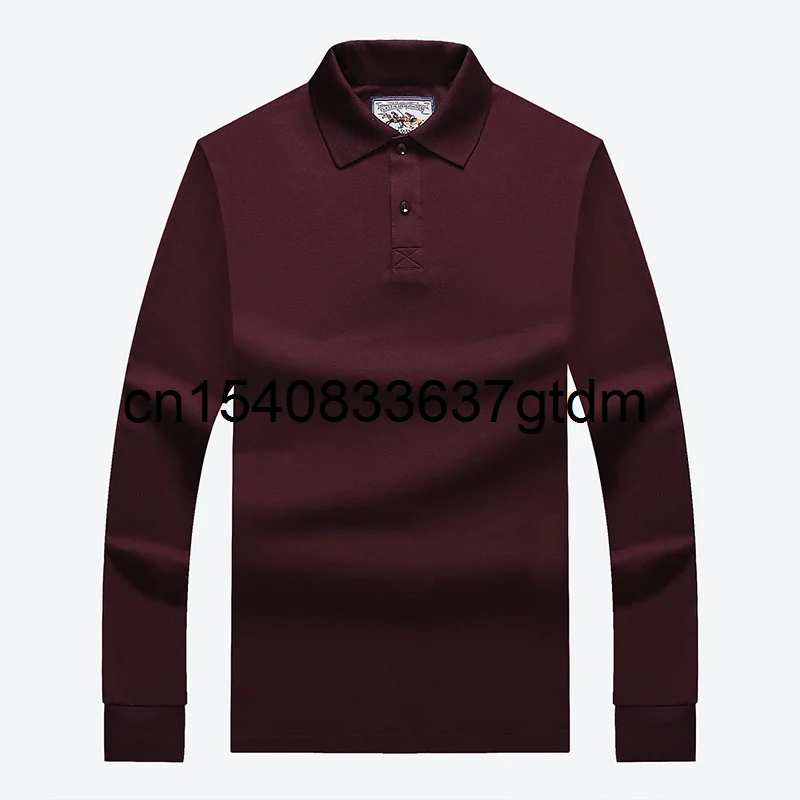 

Men's fat plus solid color Lapel long sleeve T-shirt