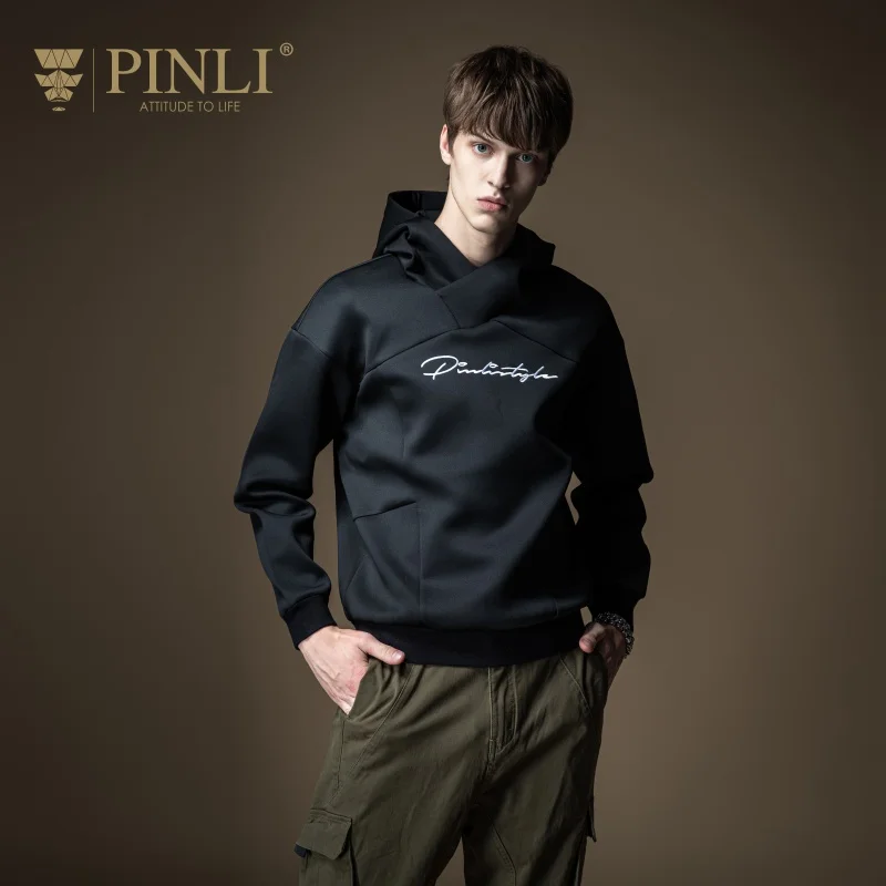 

Free shipping New men's male unique fashion casual Autumn New Slim Fit Hooded Embroidered Sweatershirt Tide Brand Top B193209067