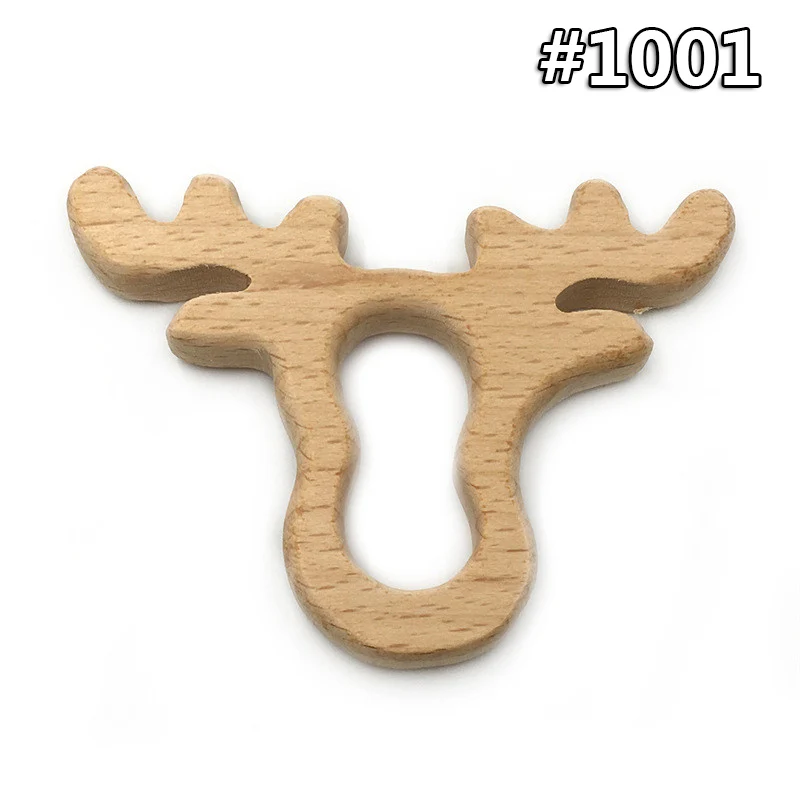wood teether 1001 Мультфильм Дерево Прорезыватель чистый натуральный животные в форме детские зубные кольца для детей бук Прорезыватель девочка DIY кулон игрушки для новорожденных подарок - Цвет: wood teether 1001