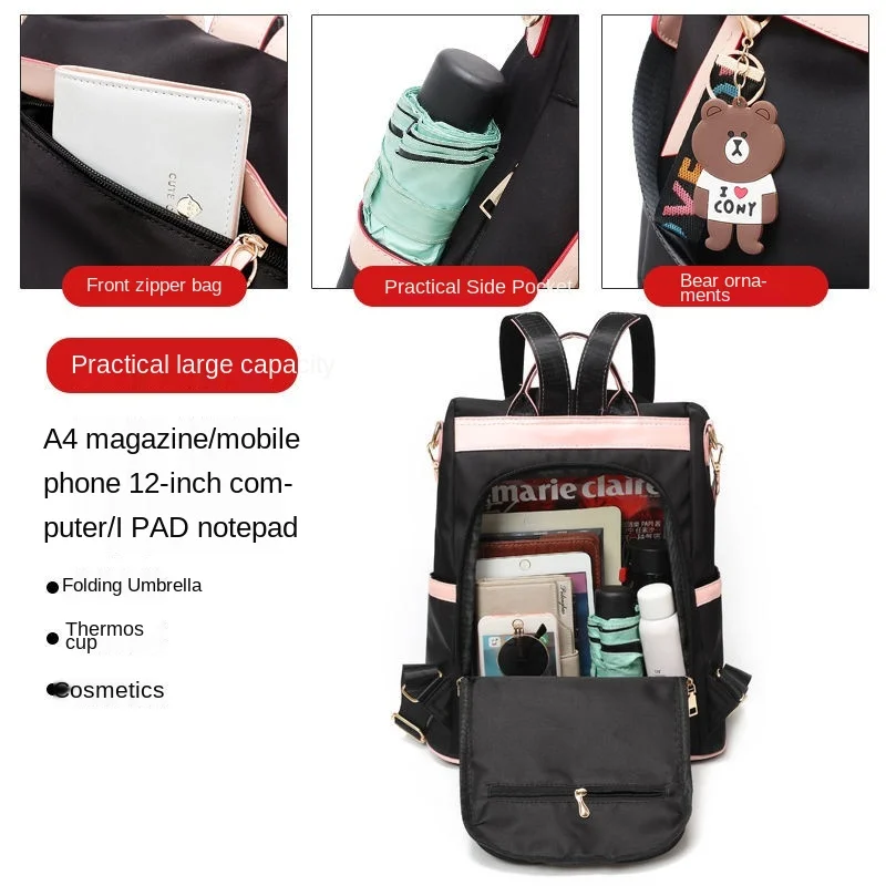 

Anti-theft backpack female 2021 new trendy fashion all-match Oxford cloth canvas travel small backpack large capacity school bag