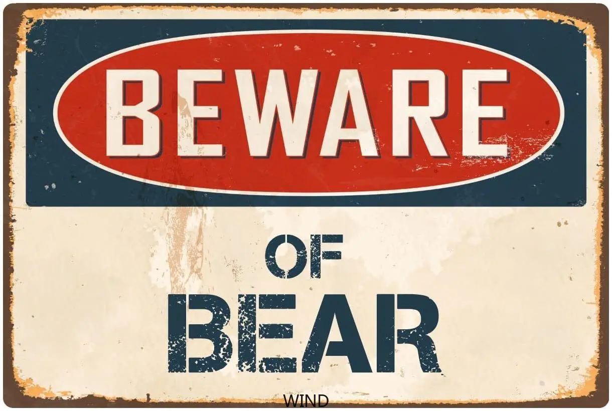 

Tin Sign Home Decoration Accessories Metal Plates Garden Posters for Outside Game Rooms Grizzly Bear Beast Vintage Room Decor