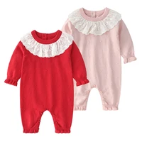 spring autumn newborn infant baby girls lovely lace rompers clothing kids girl long sleeve rompers clothes
