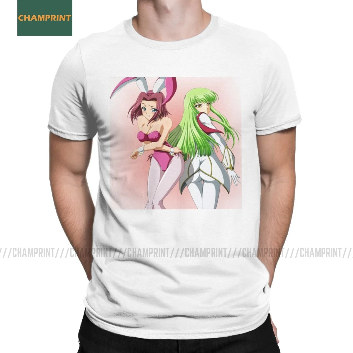 Code Geass футболки для Для мужчин Lelouch Аниме Манга ламперужа CC хлопковые с круглым