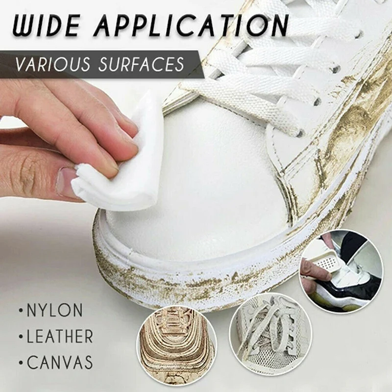 Дорожные одноразовые влажные салфетки для чистки кроссовок белые артефакты