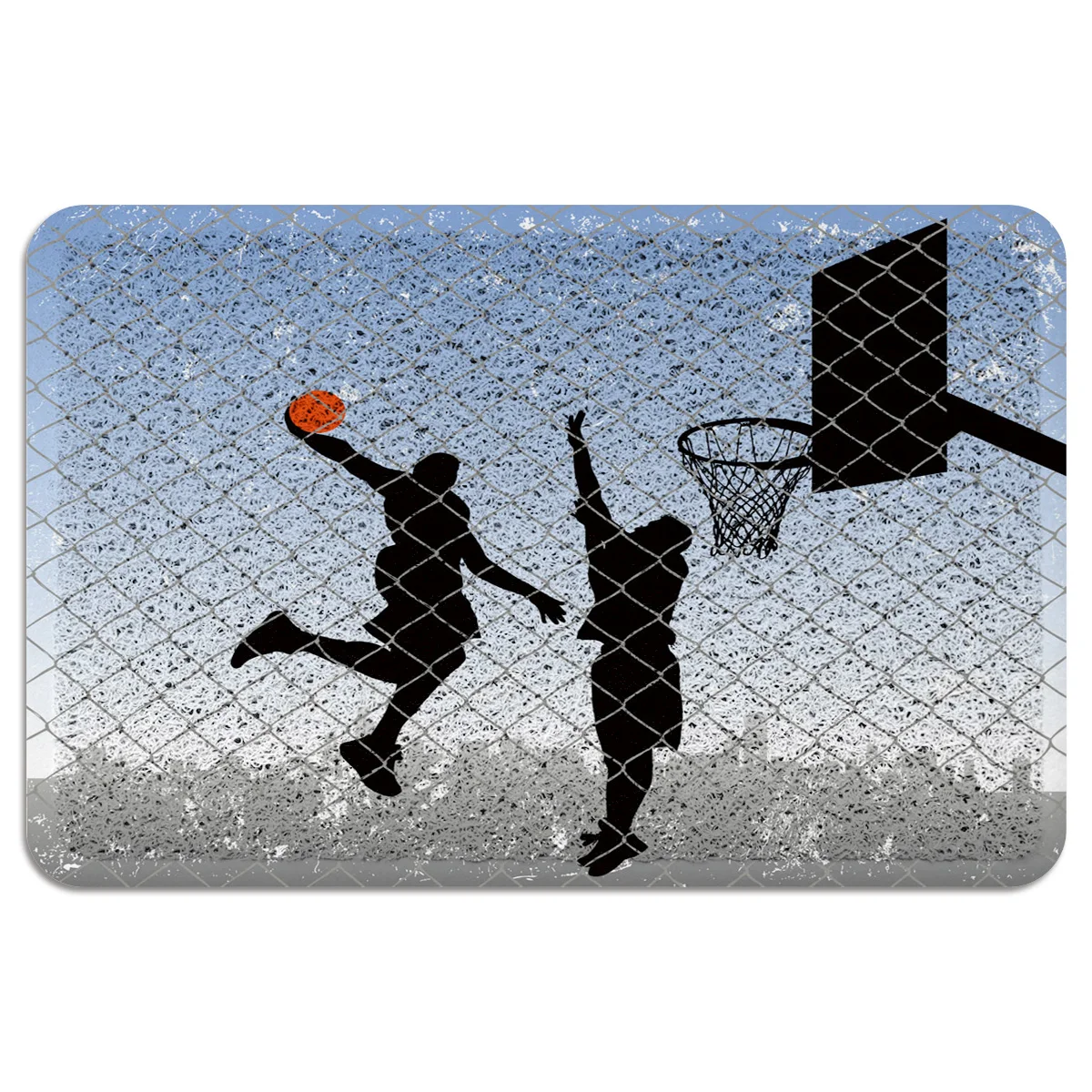 Basketball Shooting Silhouette Sports Doormat Carpet PVC Non-Slip Backing Front Entry Mats Home Decor Floor Rugs | Дом и сад
