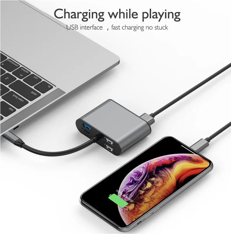 USB-концентратор 8 в 1 Тип C на HDMI совместимый с VGA PD TF 3 5 мм USB3.0 Usb2.0 концентратор