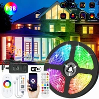 rgb 20m led lights strip flexible ribbon waterproof diode 5050 decoration bedroom background lamp tape wifi bluetooth led string