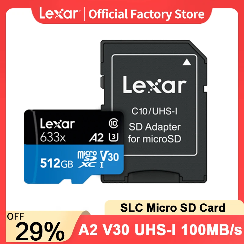 Lexar-карта USB A1 32G TF, класс 10, UHS-I U3 Micro SD, 64g 128G 256g 512g для мобильного телефона и камеры с крышкой captur - изображение