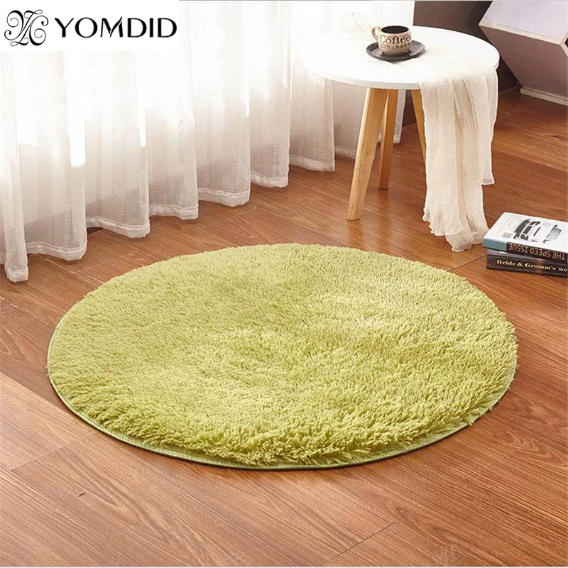 

4 Size Plush Shaggy Soft Round Carpet Non-Slip Water absorption Mats Floor Rugs Yoga Mat For Bedroom Living Room Parlor Toilet