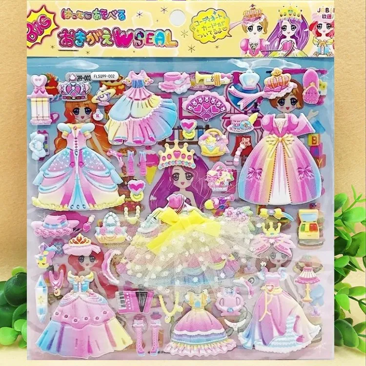 

Милые наклейки принцессы на платье, наклейки для смены одежды для девочек, детские наклейки на платье русалки, игрушки, Мультяшные наклейки