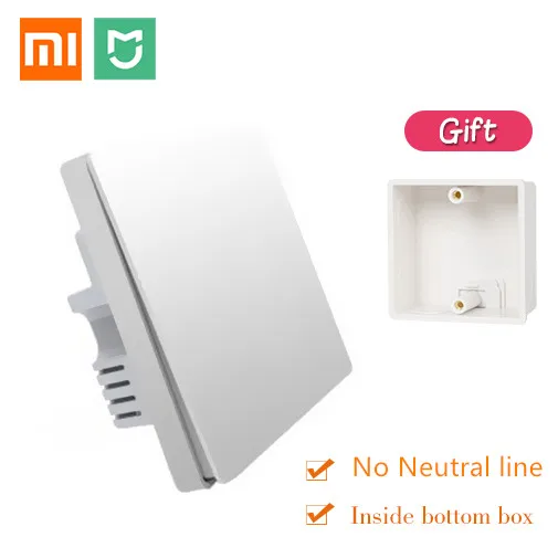 Xiaomi переключатель aqara умный светильник ZiGBee wifi беспроводной настенный переключатель через смартфон удаленный умный дом работа с приложением mijia - Цвет: Single Add inside
