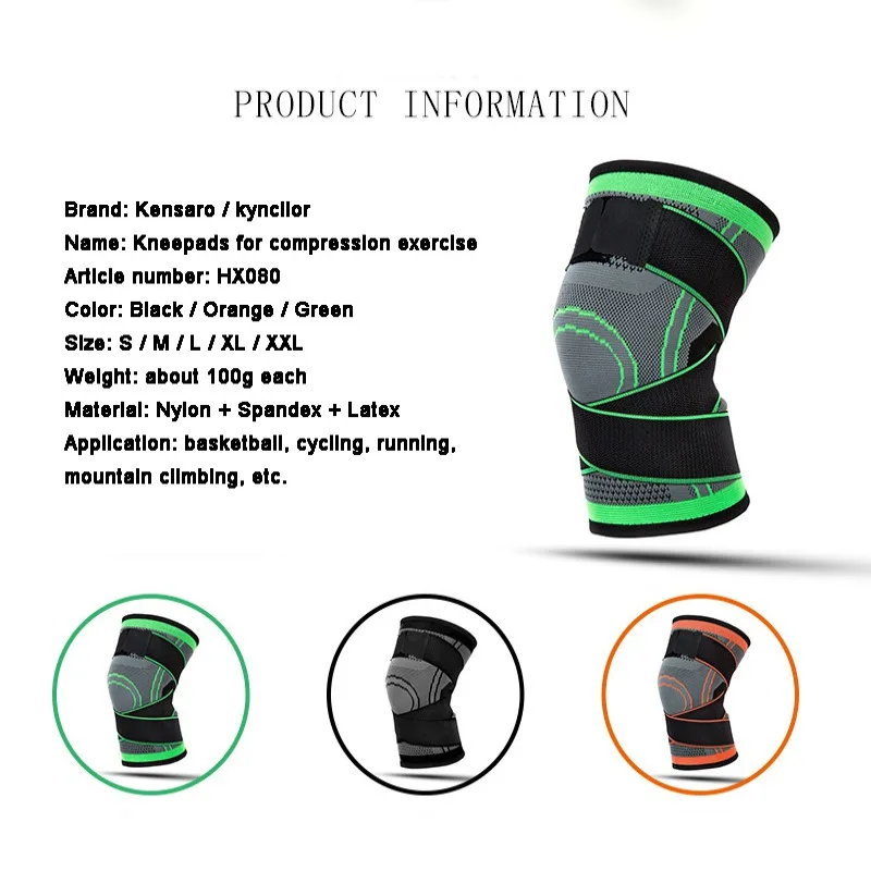 

Hot! Pressure Sports Kneepad Sports Knee Pads Basketball Knitting Bandages Pressurized Mountain Fitness Running Protective