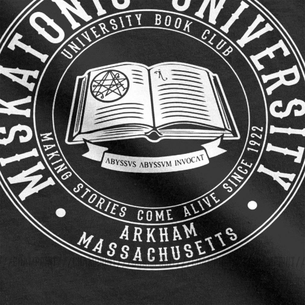 Cthulhu Miskatonic Университет Мужские футболки книжный клуб Повседневная хлопковая