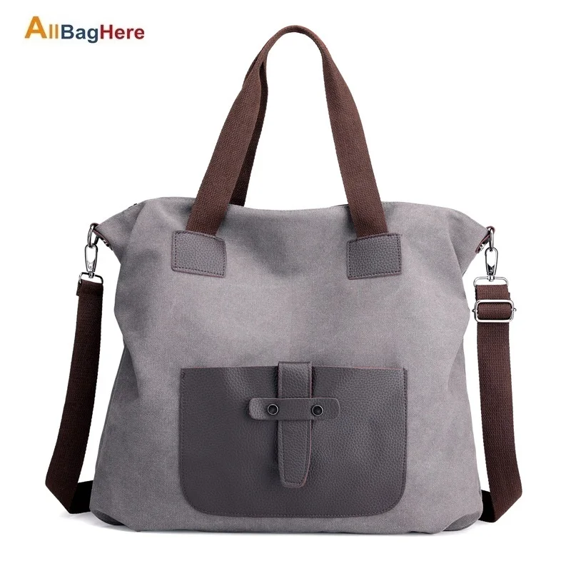 

Vintage Element Canvas Large Capacity Crossbody Woman Bag Casual Shoulder Strap Detachable Tote Bag Shoulder Soft Fabric Handbag