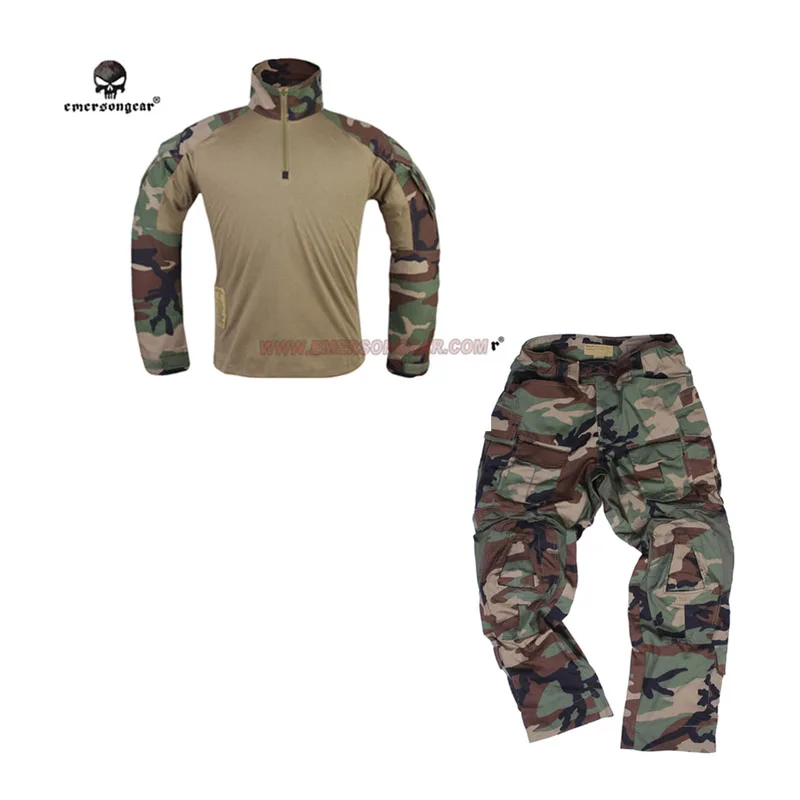 Woodland Emersongear лесной G3 тактический боевой охотничий унифор страйкбол Wargame Gen3 Мужская рубашка брюки открытый Тренировочный Набор - Цвет: Woodland
