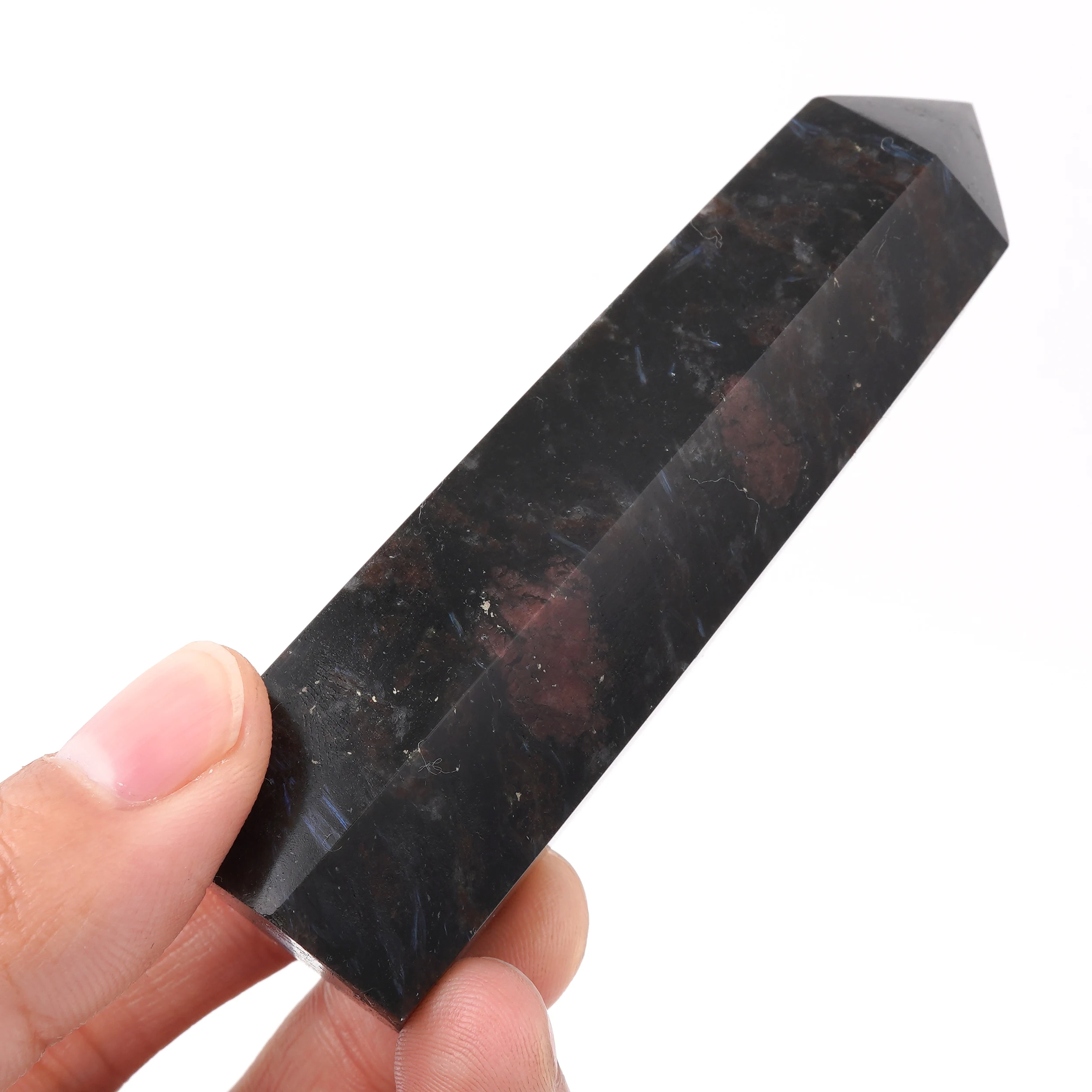 

Natural Garnet Tower Stone Crystal Healing Gems Minerals Chakra Wand Point Home Decoration 1PCS