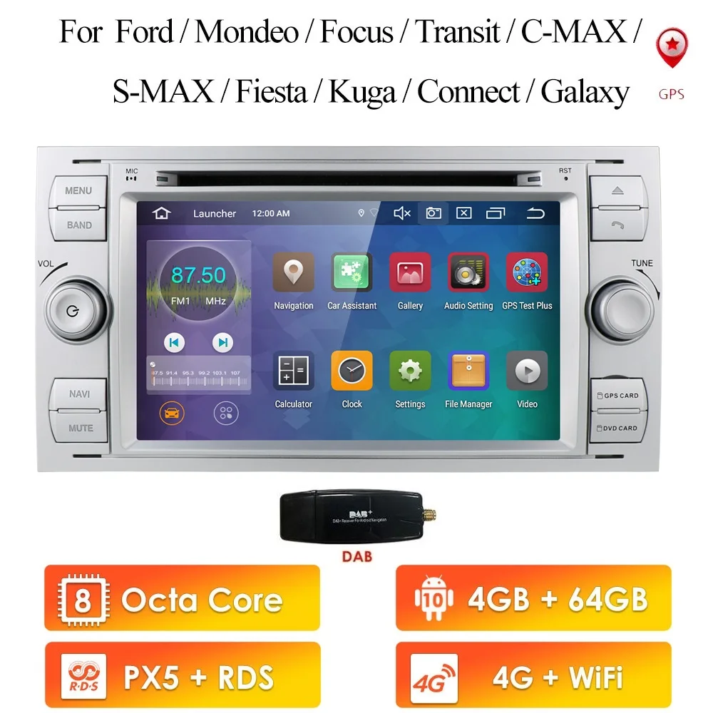 Автомобильный Dvd проигрыватель для Ford/Mondeo/Focus/Transit/C MAX/Fiesta радио мультимедиа Buit в DPS