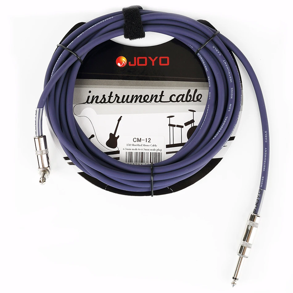 JOYO CM-12 15 футов/4,5 М экранированный моно 6,3 мм Мужской Угловой металлический штекер электрогитара басовая Клавиатура кабель инструменты соединительный провод