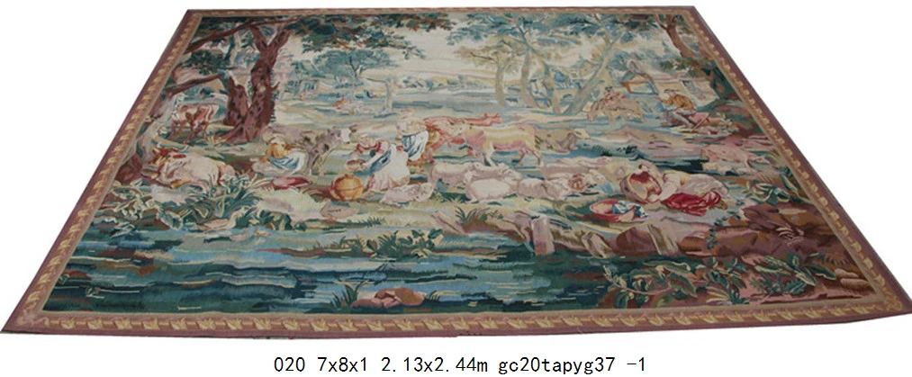 Koop Antieke Aubusson Franse Hand Geweven Wol Tapijt Modieuze Huishoudelijke Siert Circulaire Europese Stijl Muur