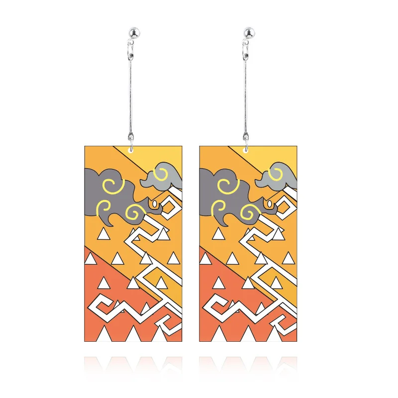 

Anime Earrings for Women Acrylic Demon Slayer Ear Hook Kimetsu no Yaiba Kamado Tanjirou Cosplay Piercing Drop Earrings Jewelry