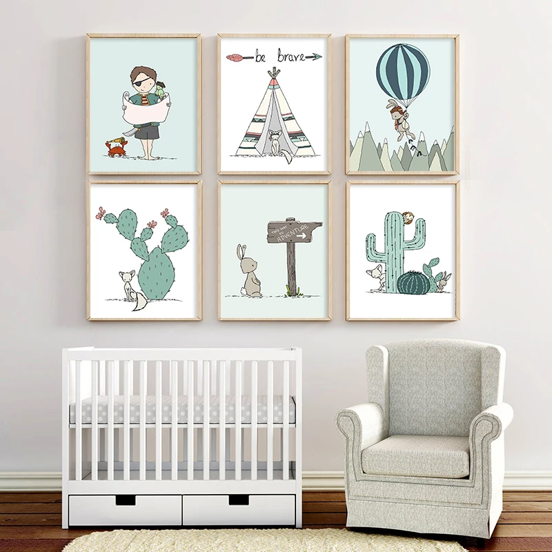 Nurseryroom Холст Картина быть смелой стены картина Приключения искусство детская