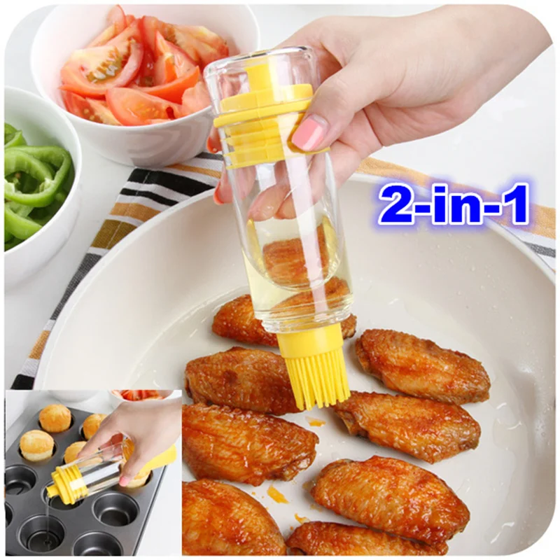 Силиконовая бутылка для мёда масла 2 в 1 с кисточкой барбекю выпечки уксуса