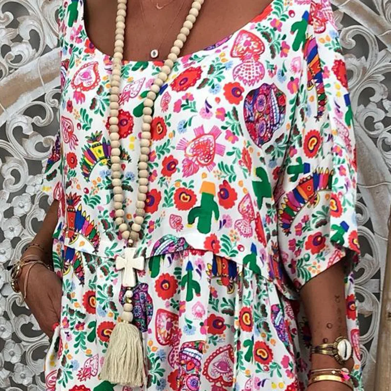 Ожерелье женское с деревянными бусинами подвеской в виде креста |