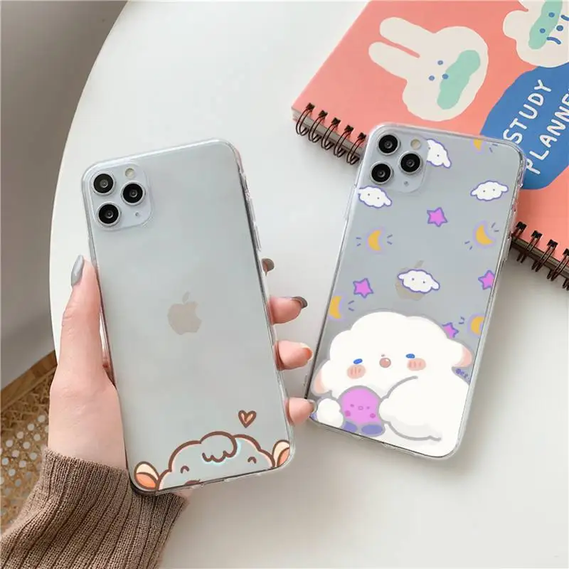 

Cartoon sheep cute plush Phone Case Transparent for Clear iPhone case 11 12 mini pro XS MAX 8 7 6 6S Plus X 5S SE 2020 XR