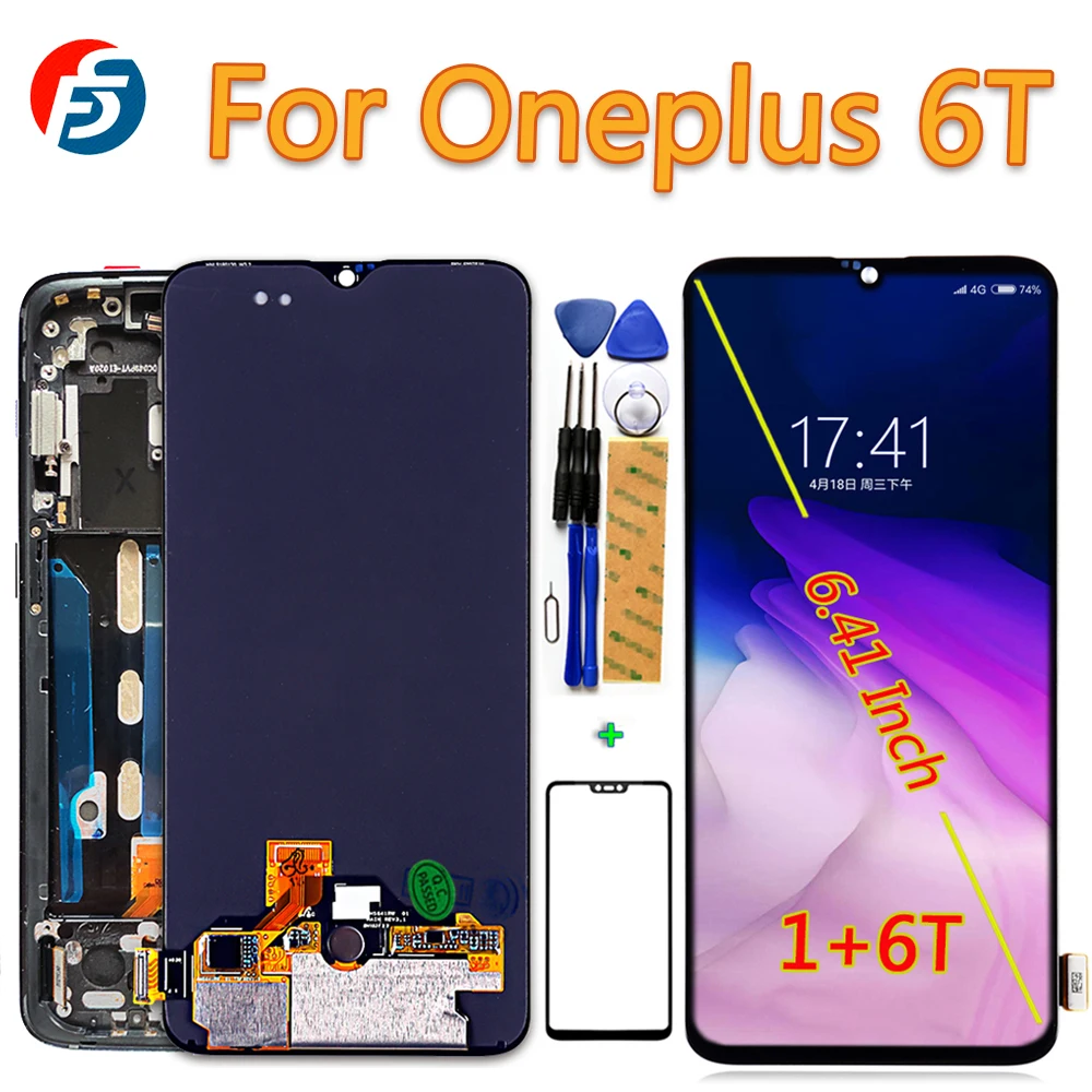 100% протестированный сенсорный экран для Oneplus 6T A6010 A6013 6 41 дюймов ЖК дисплей