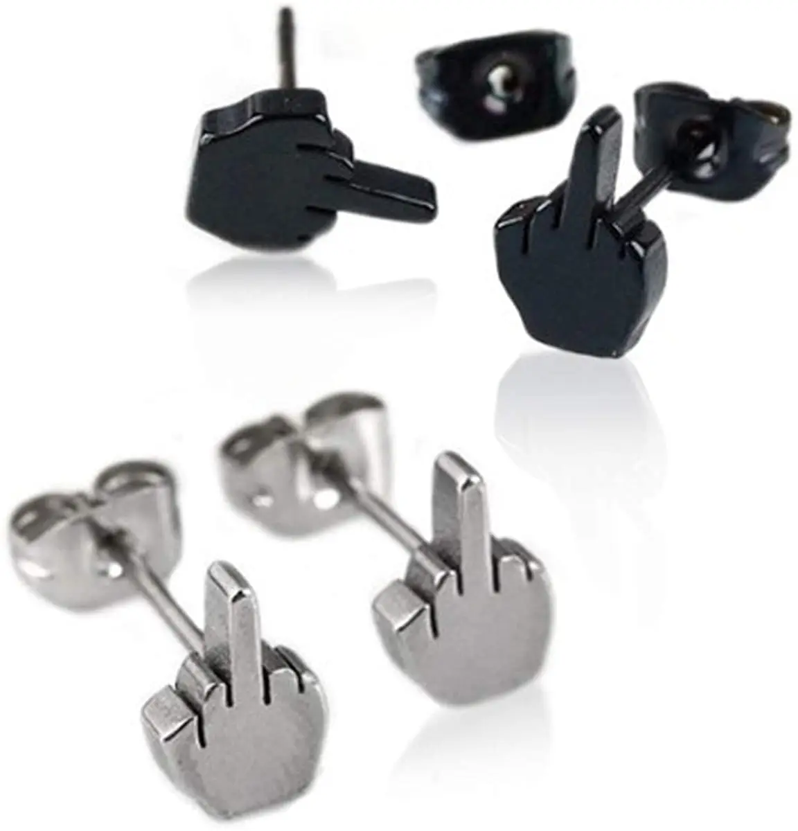 

1pair Men's Fashion Punk Cool Finger Provocative Ear Studs Earrings Gothic Pierced Earrings for Women Jewelry Jewelry Gifts