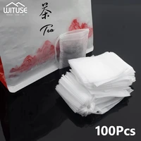 100pcslot tea bags 5 57cm filter paper green tea cook safe loose coffee drawstring disposable tea bags string filter empty