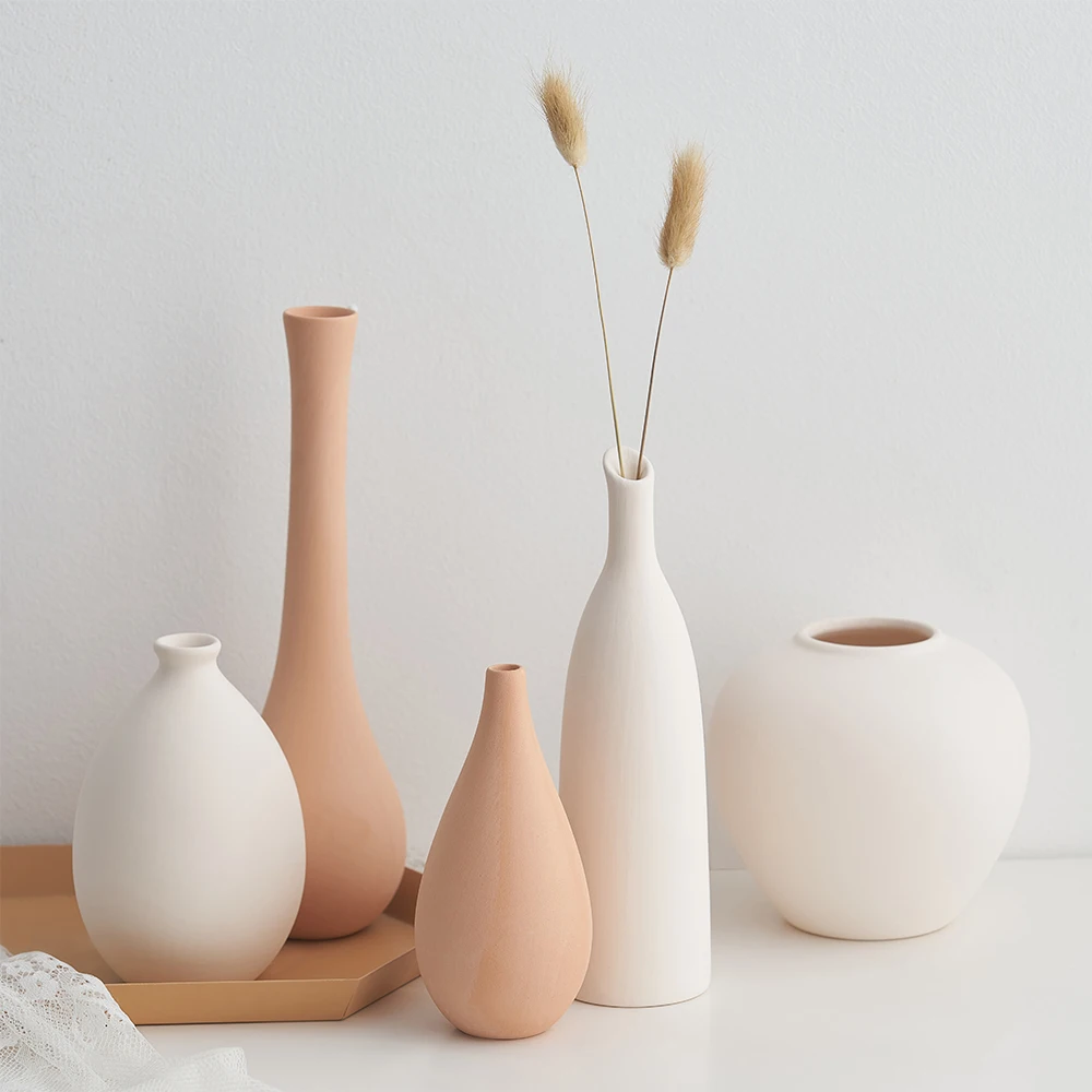 

Nordic ins Minimalism Home Decor small vase ceramic vases for decoration coffee table Dried Flower vase dining table decorative