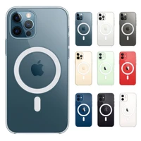 ultra clear built in magnetic circle soft phone case for iphone 12 pro max 12 mini 2020 mag safe protective cover shell