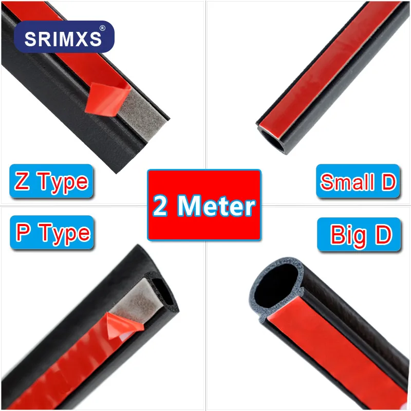 Герметичное уплотнение для автомобильных дверей 2 м D Small Z P EPDM водонепроницаемые