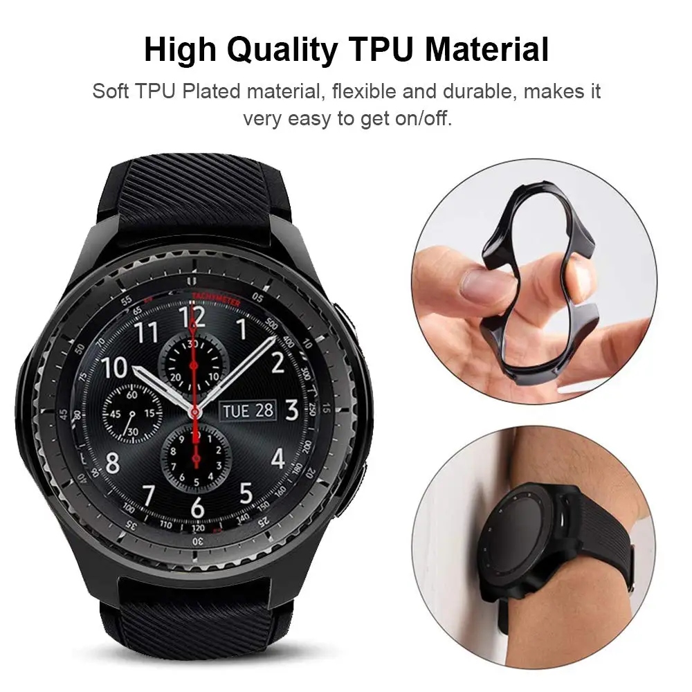 Чехол для samsung Galaxy watch 46 мм/42 мм защитный чехол из ТПУ с покрытием экрана бампер S 3