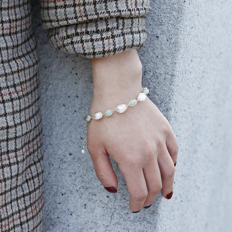 Оригинал ручной работы 14K золото заполненное барокко натуральное пресноводное с