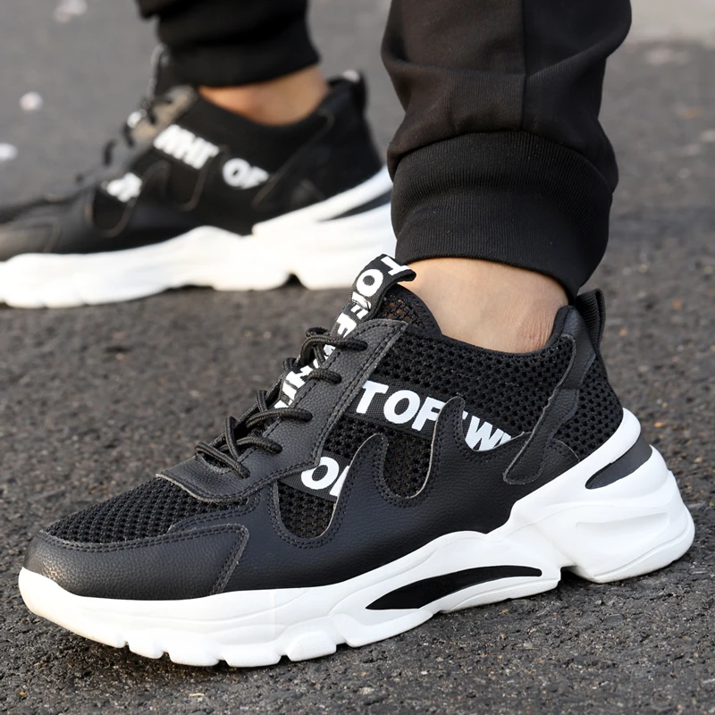 

2021 New Work Soft Shoes For Men Summer Breathable Boots Steel Toe Anti-Smashing Construction Safety Work Sneakers