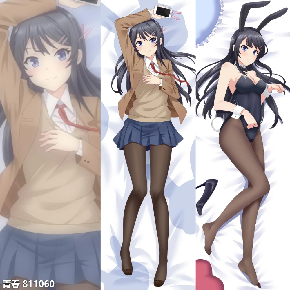 Seishun Buta Yarou Sakurajima Mai Аниме Dakimakura chica funda para almohada | Дом и сад