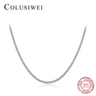 Colusiwei класса люкс 925 стерлингового серебра Сияющий циркония наручные теннисные браслеты колье для женщин классические свадебные украшения