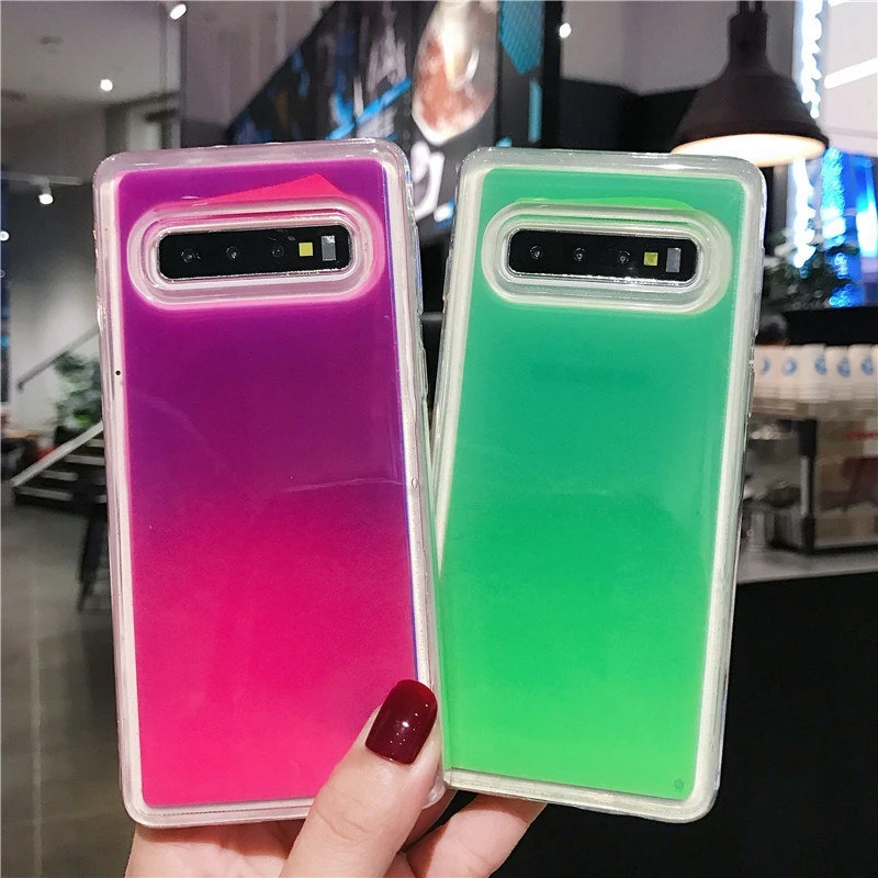 Светящийся неоновый песок для Huawei Honor 9 10 Lite Y9 Prime 2019 Nova 3 3i 4 5 5i P Smart Z чехол телефона