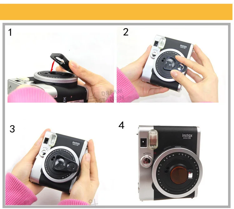 Instax Mini Close Up набор объективов с зеркалом для селфи и цветным фильтром для камеры моментальной печати Fujifilm 90