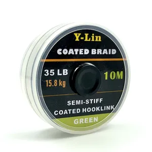 Леска рыболовная с крючком 10 м, плетеная леска с покрытием для ловли карпа, 15IB 25IB 35IB, грубая Рыболовная Снасть