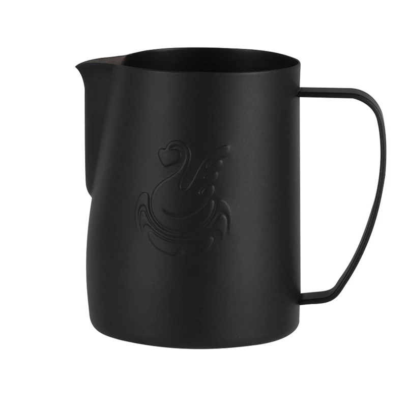 

Stainless Steel Black Coffee Cup Milk Frothing Cup Cream Frother Espresso Frothing Pitcher Jug Latte Art Accessory