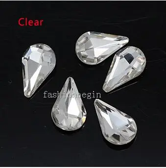 clear 30p 5x8 мм каплевидный цвет точка фольгированный назад стеклянный модный Камень Кристалл Стразы капелька дизайн ногтей украшения ювелирных изделий - Цвет: clear